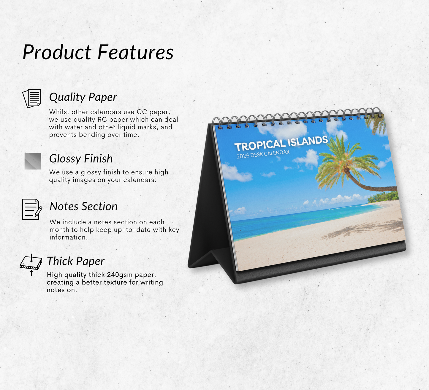 Tropical Islands Desk Calendar 2026-2027