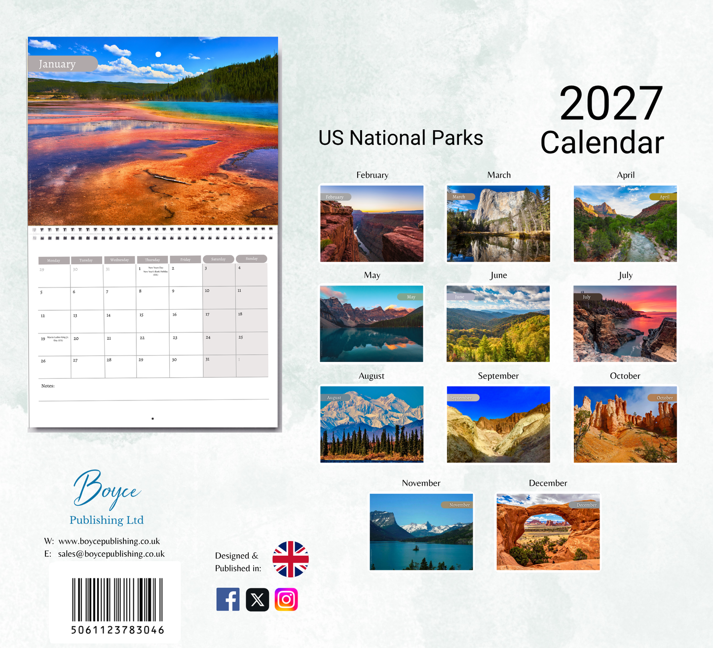 US National Parks Calendar 2027