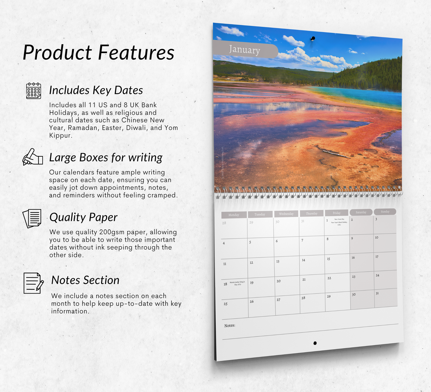 US National Parks Calendar 2027