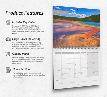US National Parks Calendar 2027