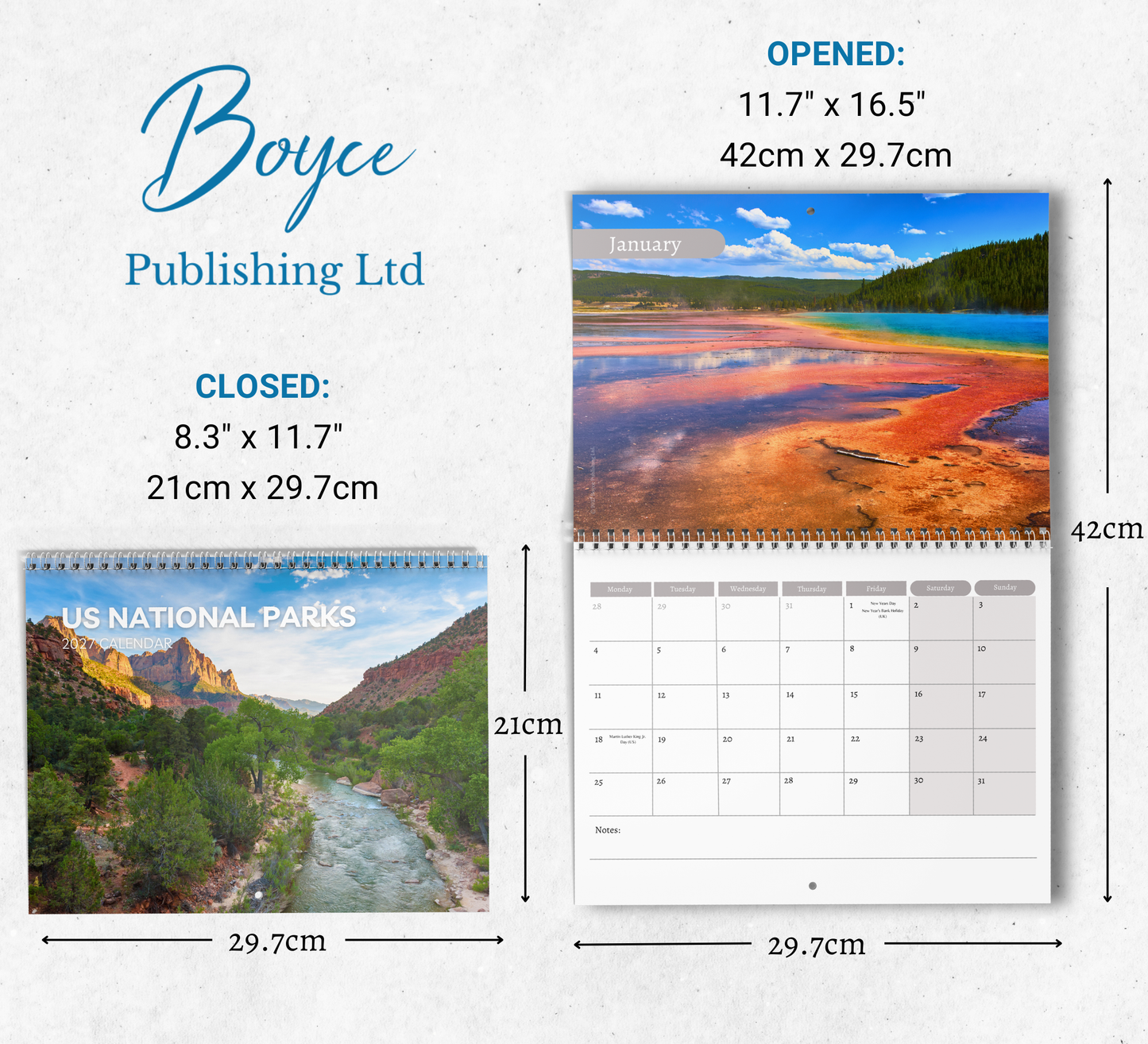 US National Parks Calendar 2027