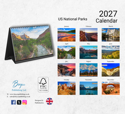 US National Parks Desk Calendar 2027-2028