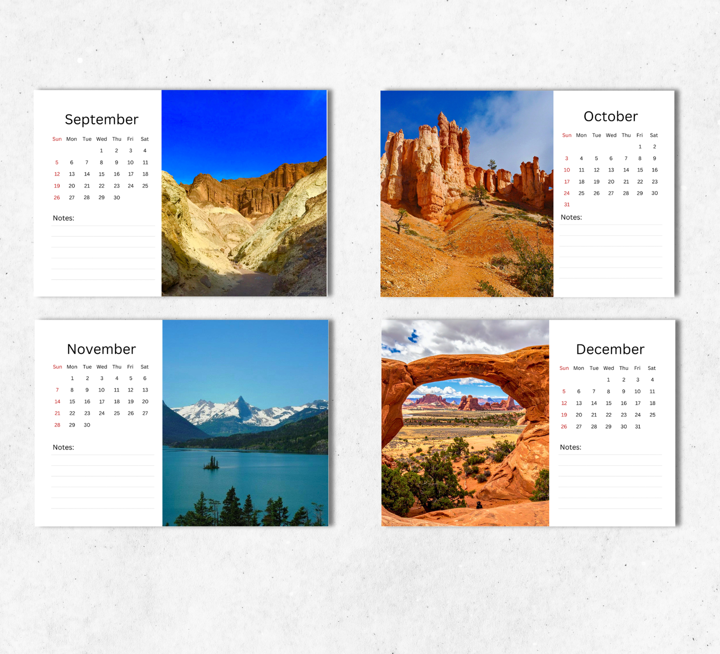 US National Parks Desk Calendar 2027-2028