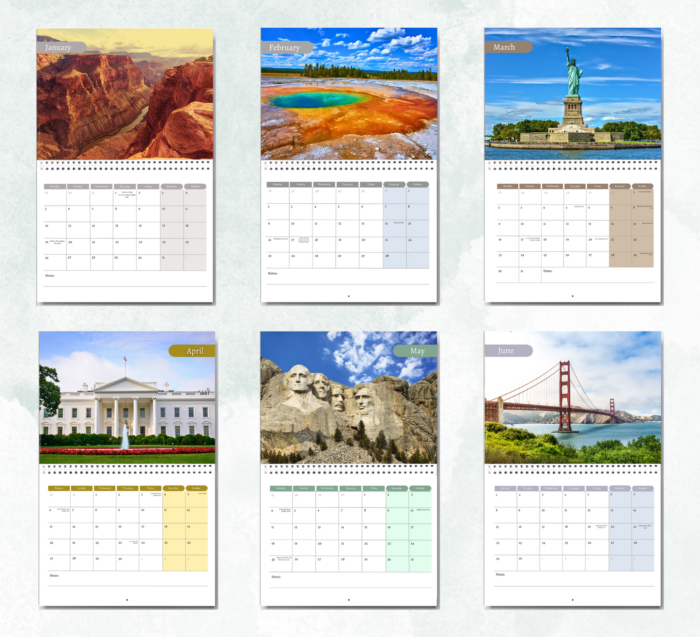 USA Calendar 2027