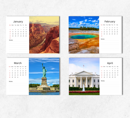 USA Desk Calendar 2027-2028