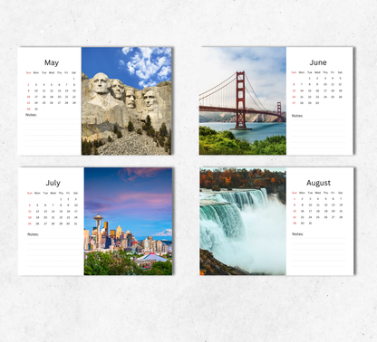 USA Desk Calendar 2027-2028