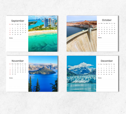 USA Desk Calendar 2027-2028