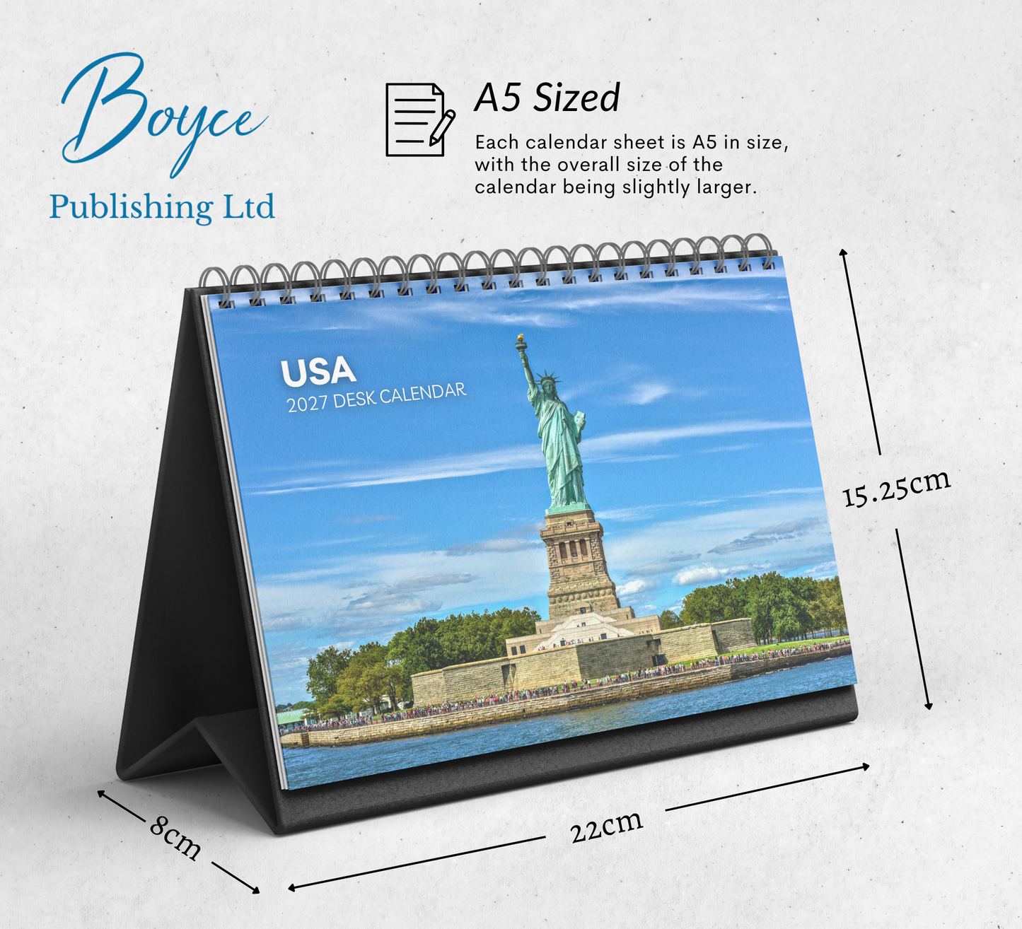 USA Desk Calendar 2027-2028