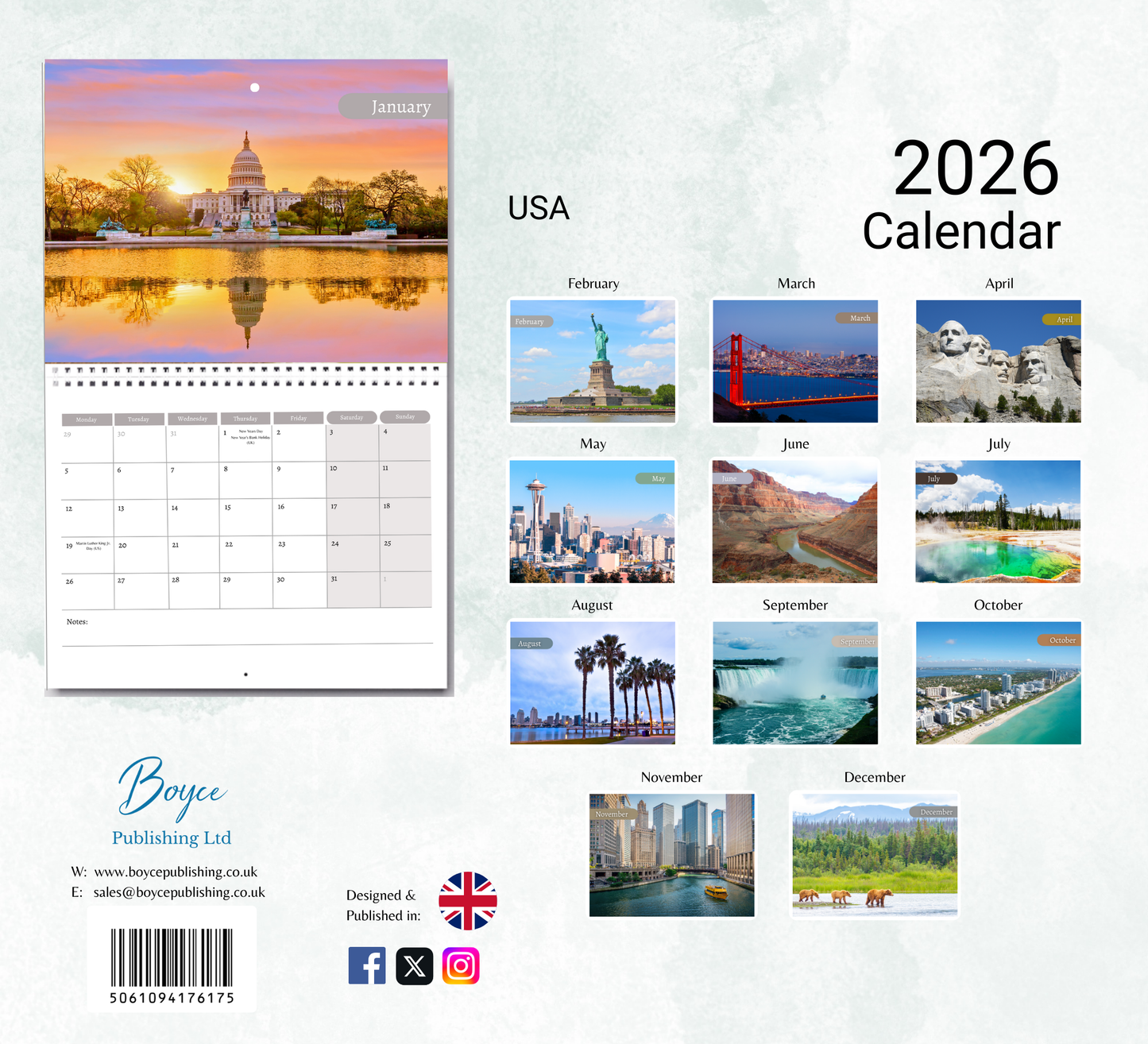 USA Calendar 2026
