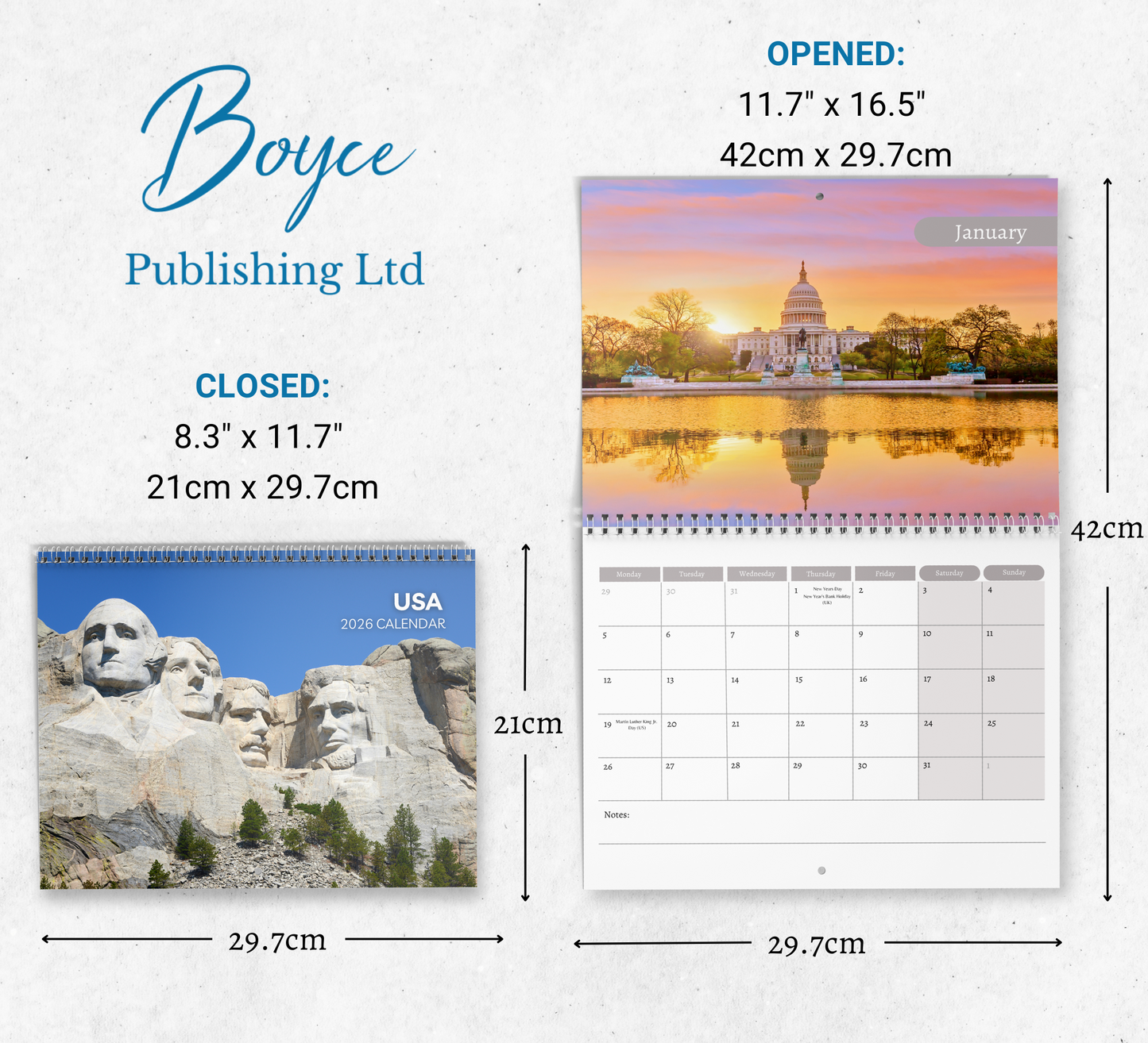 USA Calendar 2026