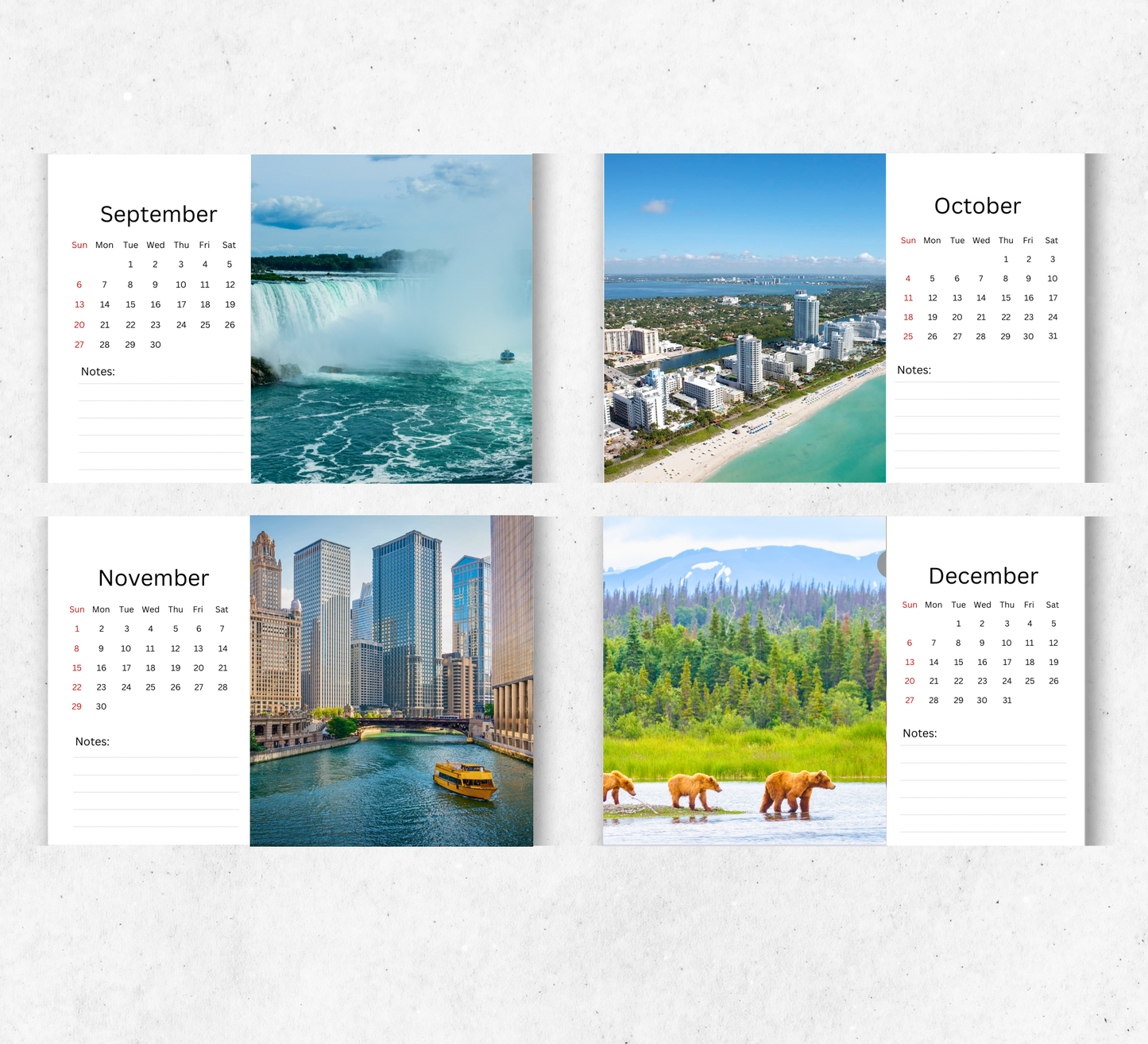 USA Desk Calendar 2026-2027