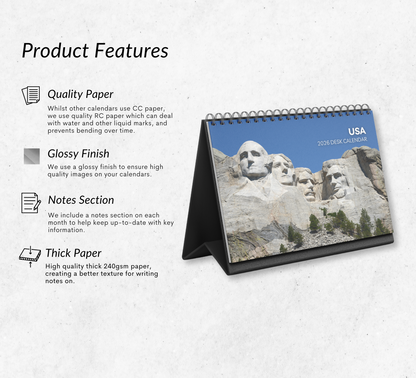 USA Desk Calendar 2026-2027