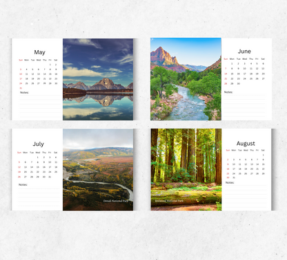 US National Parks Desk Calendar 2026-2027