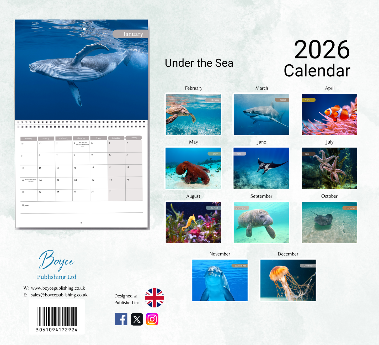 Under the Sea Calendar 2026