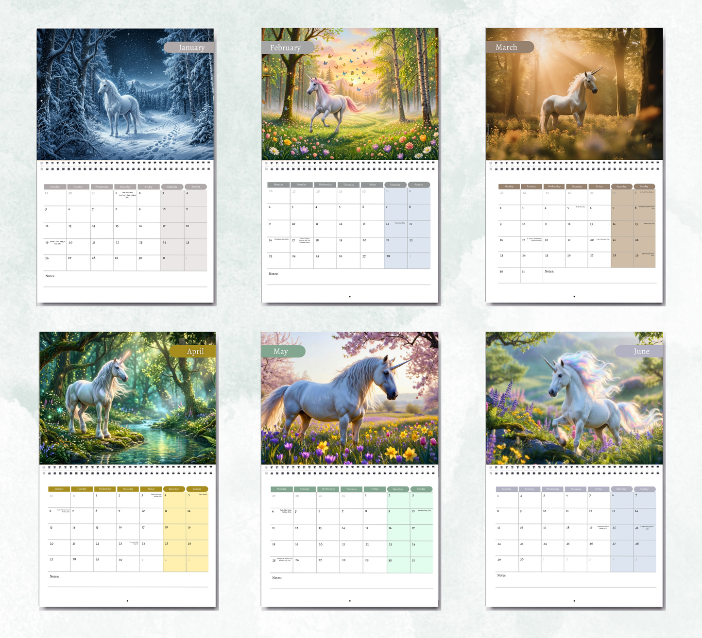 Unicorn Calendar 2027