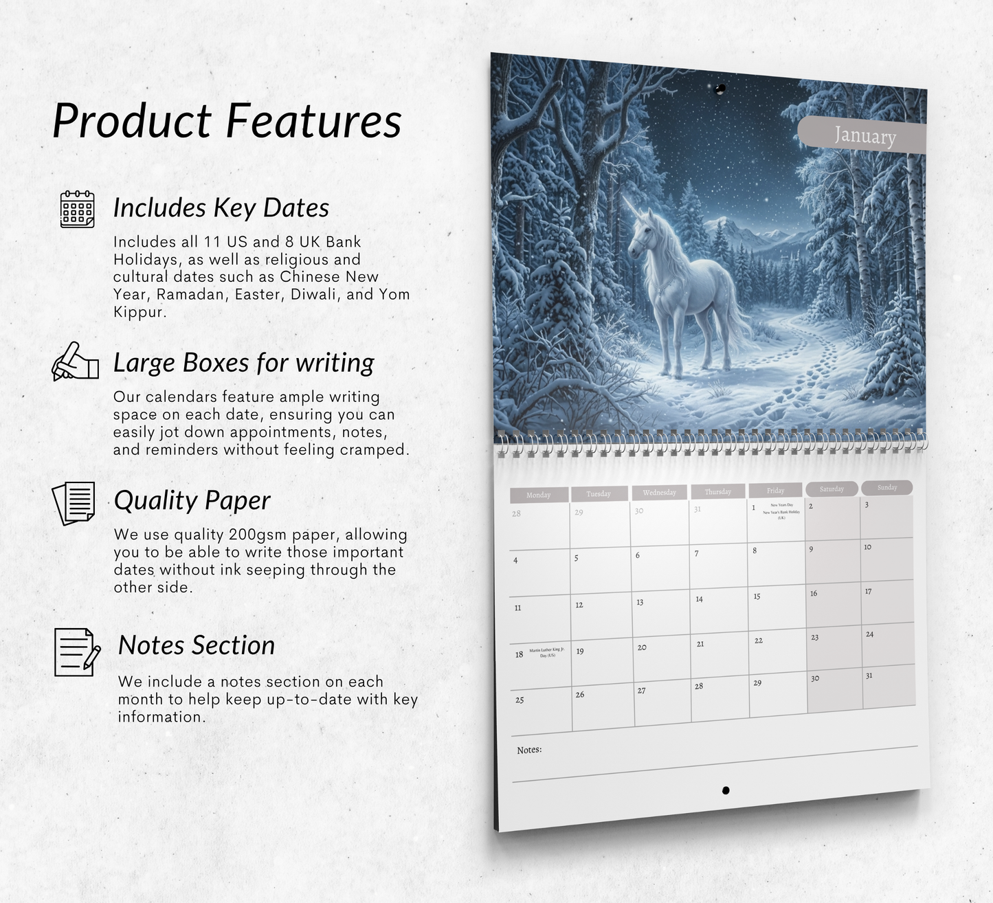 Unicorn Calendar 2027