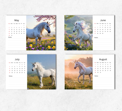 Unicorn Desk Calendar 2027-2028