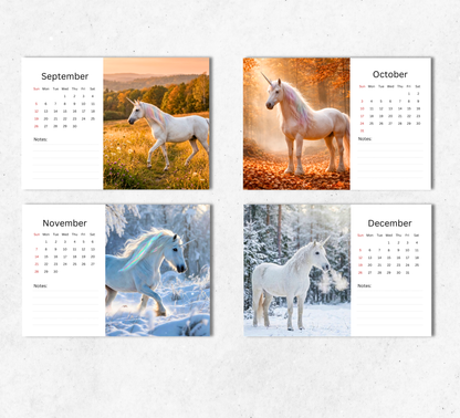 Unicorn Desk Calendar 2027-2028