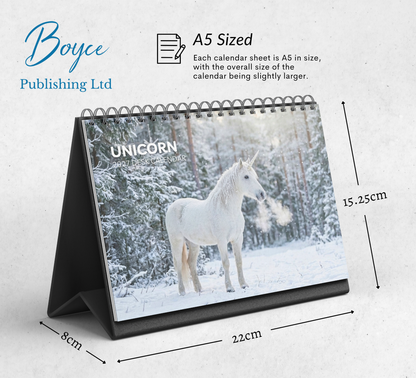 Unicorn Desk Calendar 2027-2028