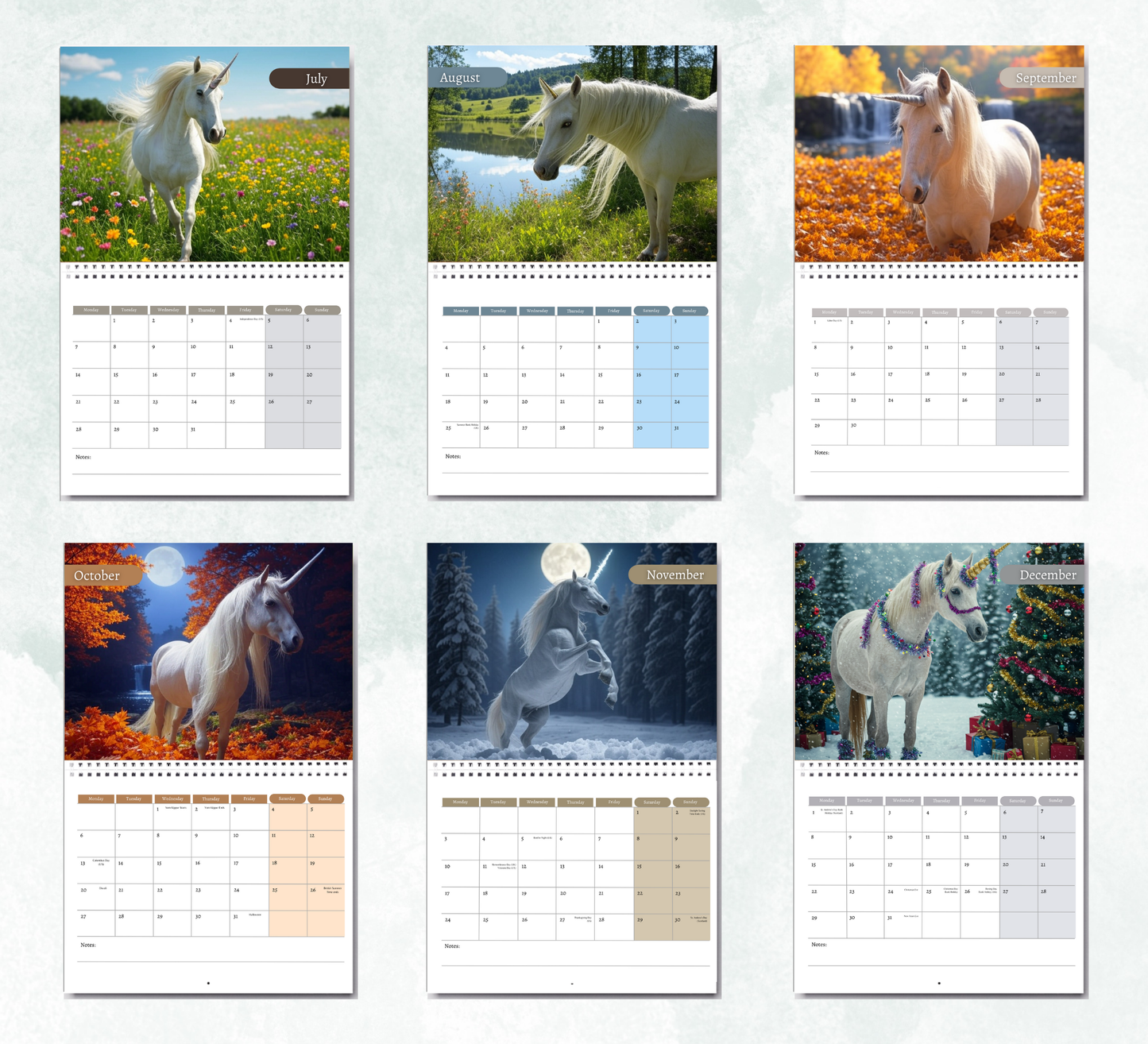 Unicorn Calendar 2026