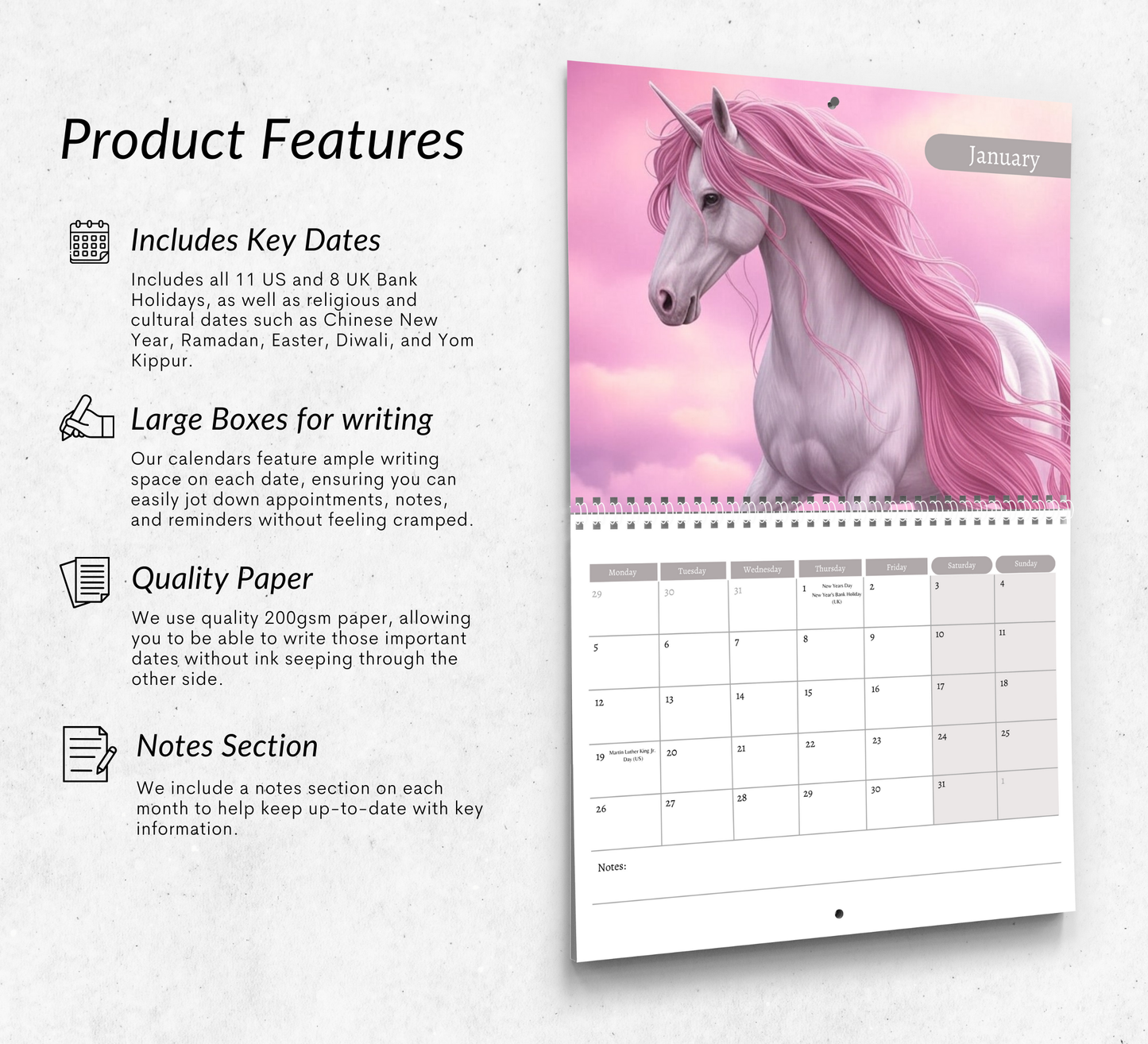 Unicorn Calendar 2026
