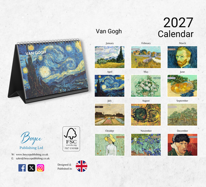 Van Gogh Desk Calendar 2027-2028