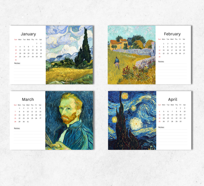 Van Gogh Desk Calendar 2027-2028