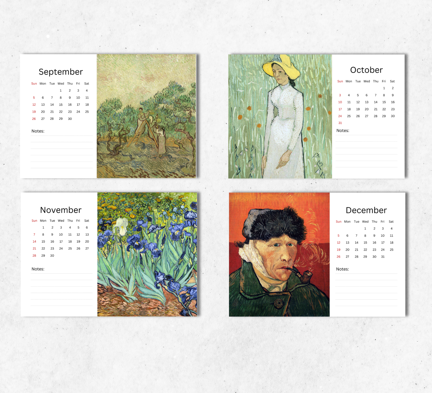 Van Gogh Desk Calendar 2027-2028