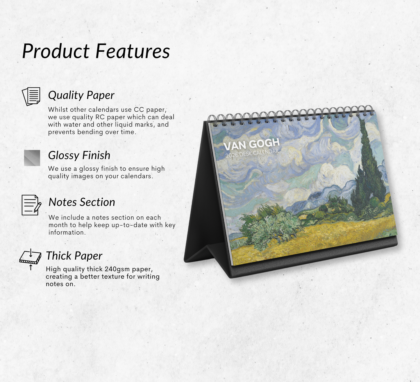 Van Gogh Desk Calendar 2026-2027
