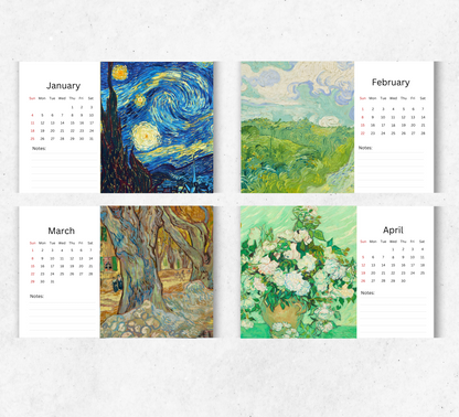 Van Gogh Desk Calendar 2026-2027
