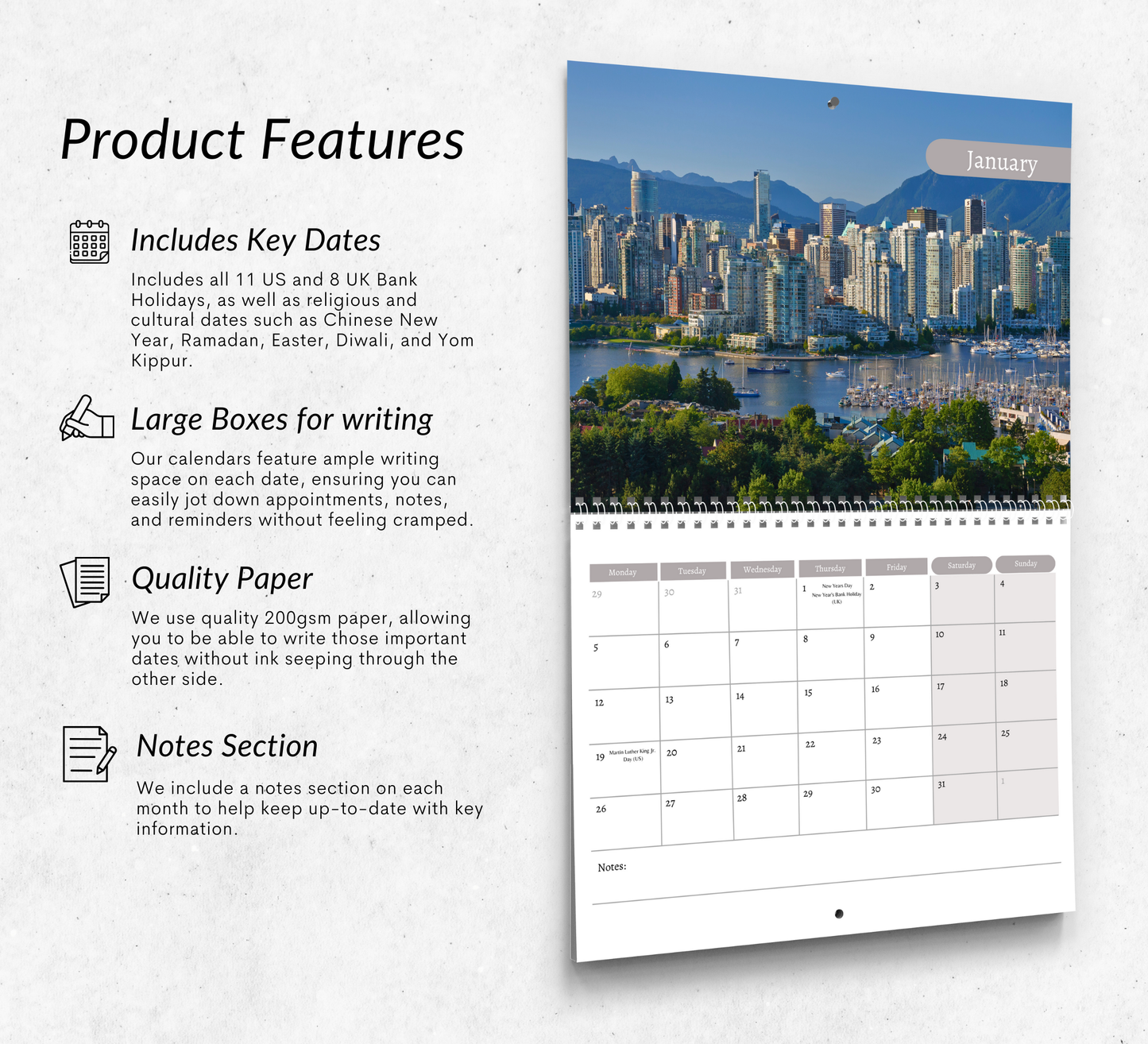 Vancouver Calendar 2026