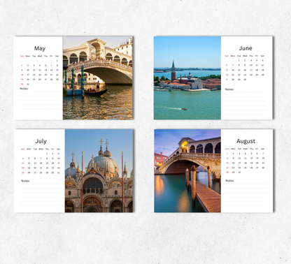 Venice Desk Calendar 2027-2028
