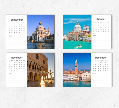 Venice Desk Calendar 2027-2028
