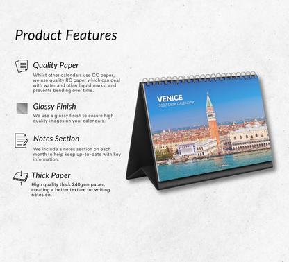 Venice Desk Calendar 2027-2028