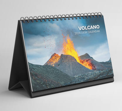 Volcano Desk Calendar 2026-2027