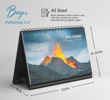 Volcano Desk Calendar 2026-2027