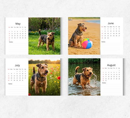 Welsh Terrier Desk Calendar 2026-2027