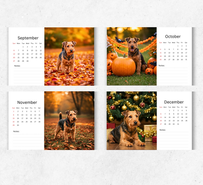 Welsh Terrier Desk Calendar 2026-2027