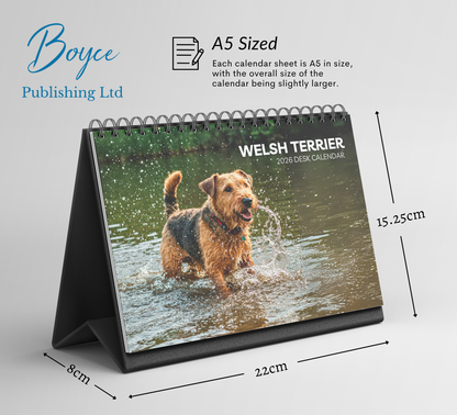 Welsh Terrier Desk Calendar 2026-2027