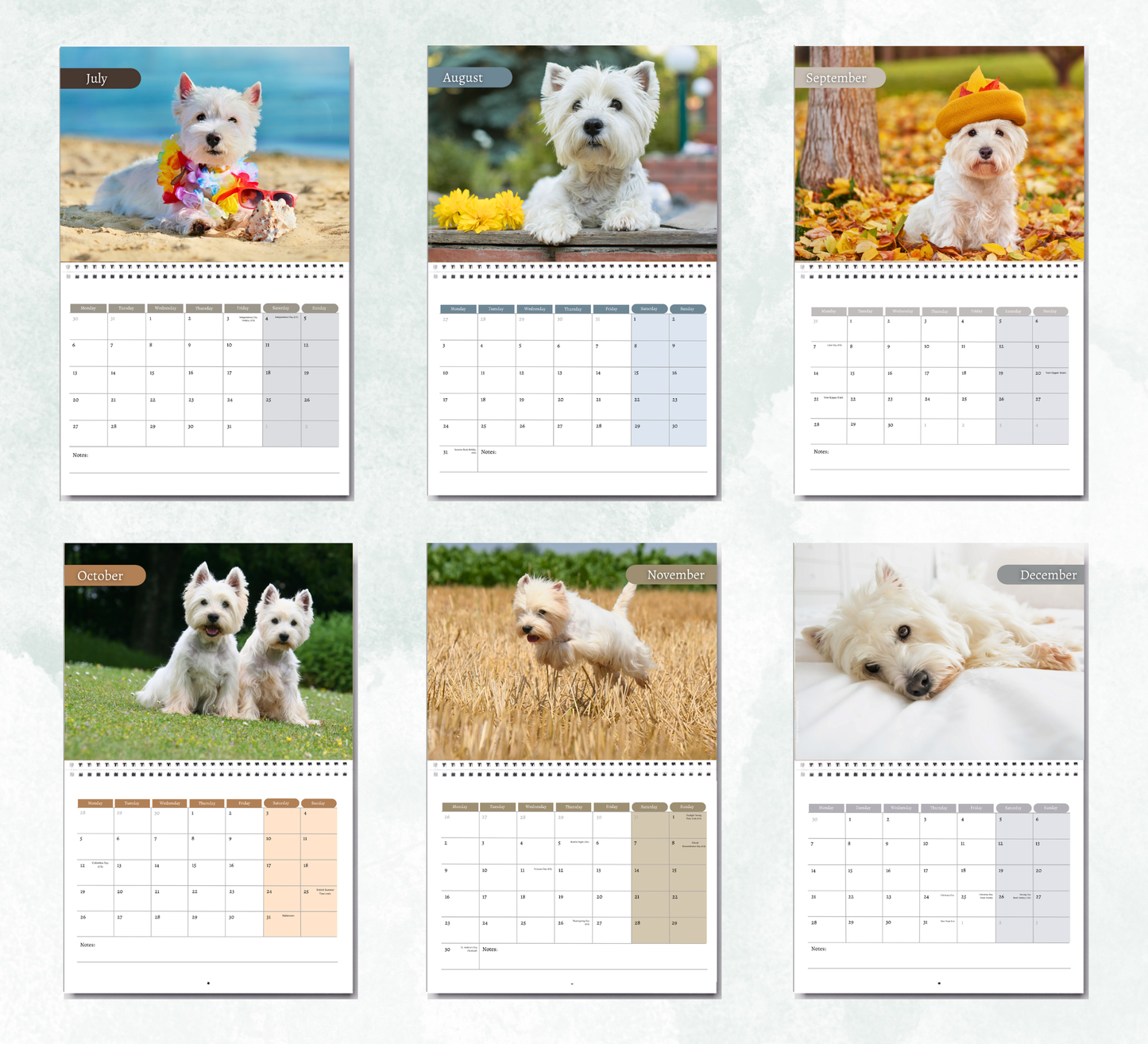 West Highland Terrier Calendar 2027