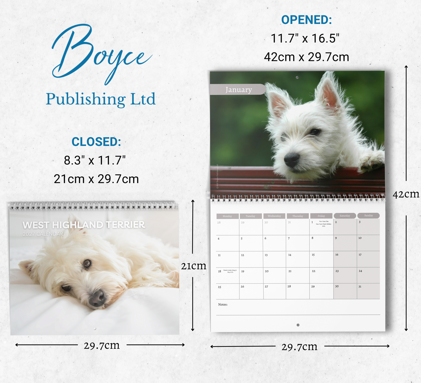 West Highland Terrier Calendar 2027