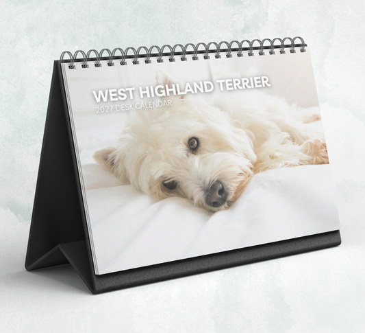 West Highland Terrier Desk Calendar 2027-2028