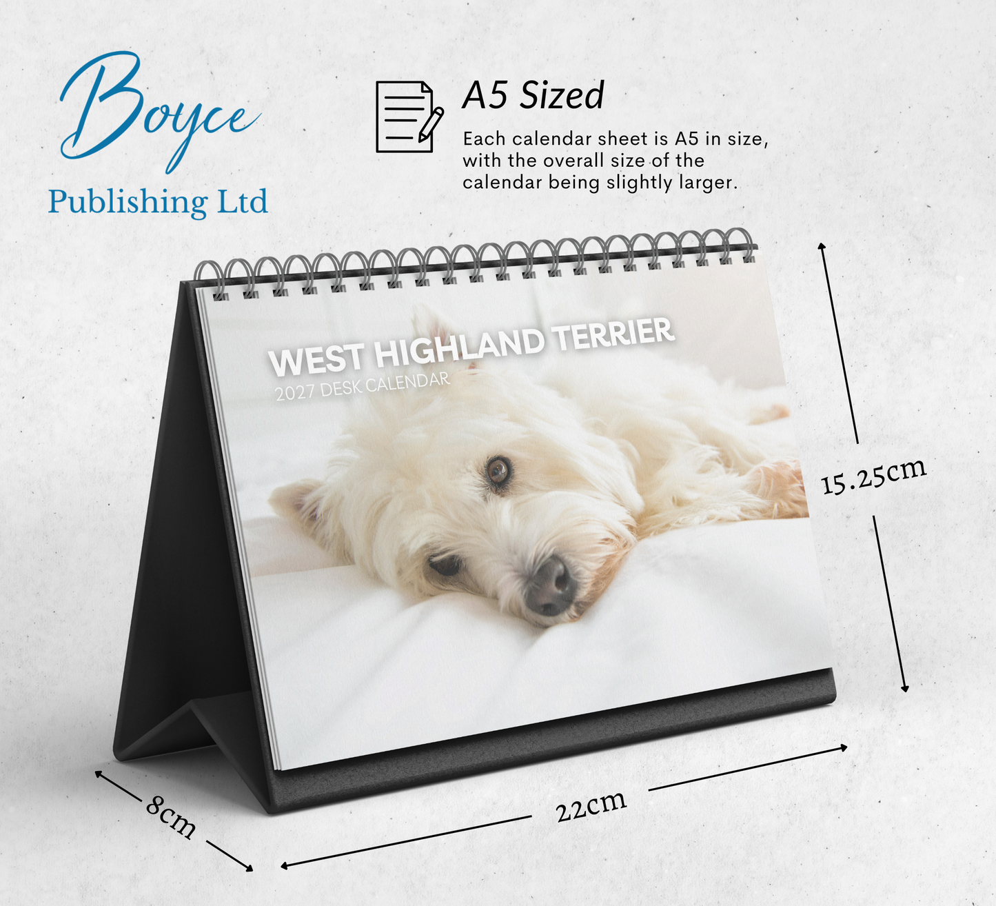 West Highland Terrier Desk Calendar 2027-2028
