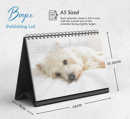 West Highland Terrier Desk Calendar 2027-2028