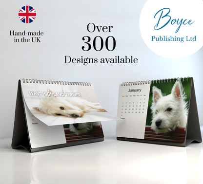 West Highland Terrier Desk Calendar 2027-2028