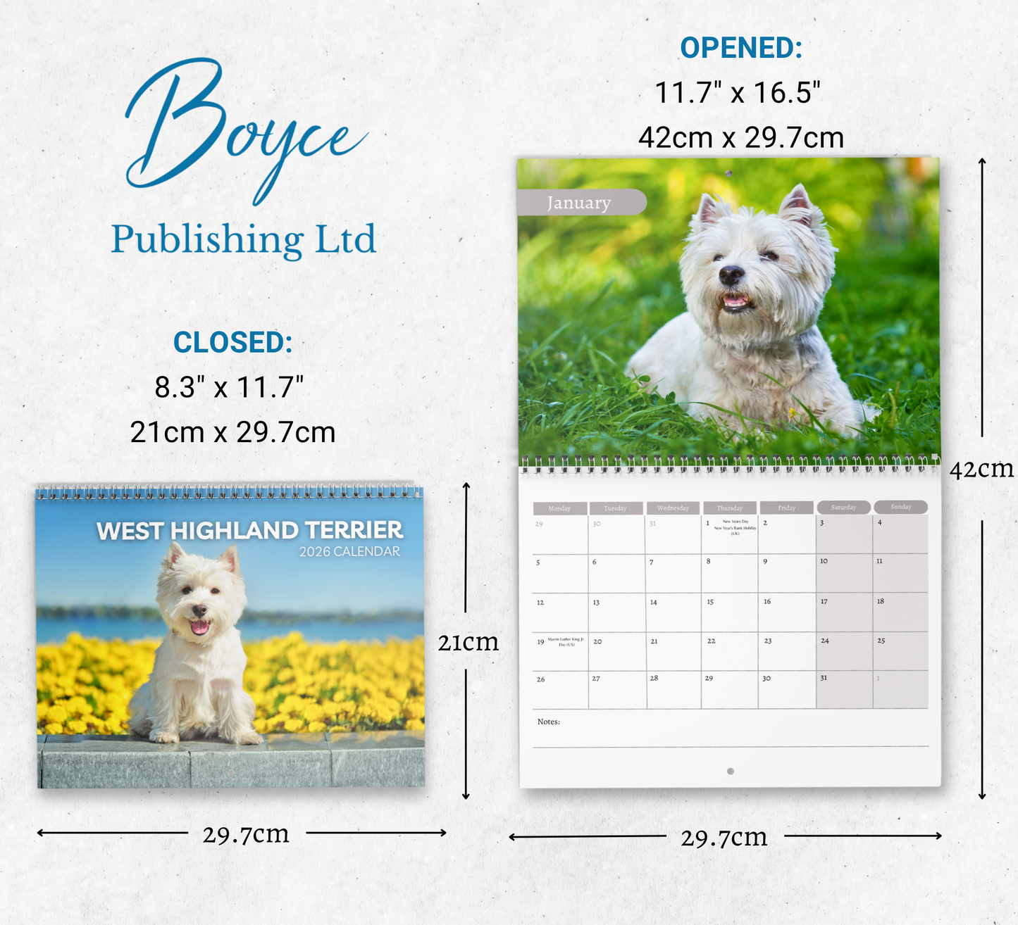 West Highland Terrier Calendar 2026