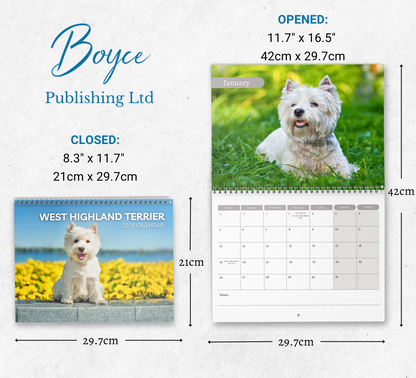 West Highland Terrier Calendar 2026