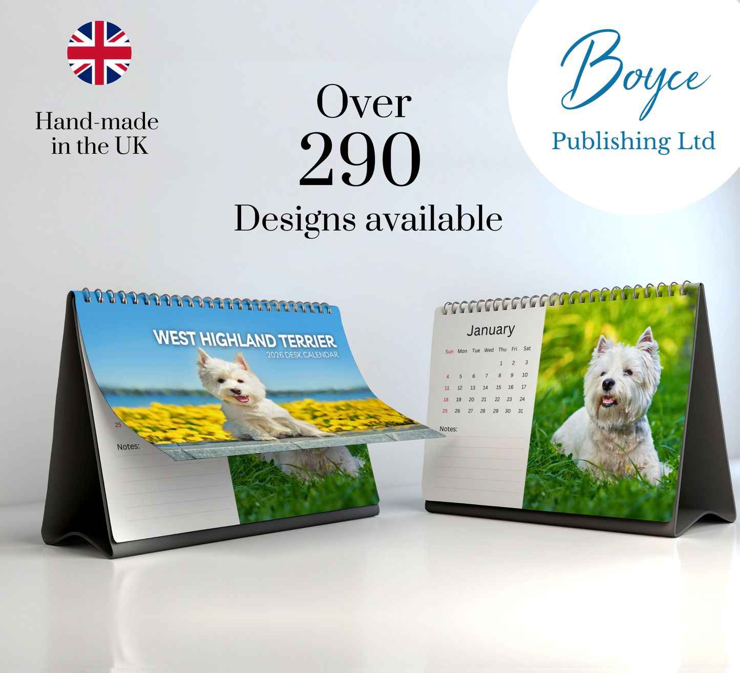 West Highland Terrier Desk Calendar 2026-2027