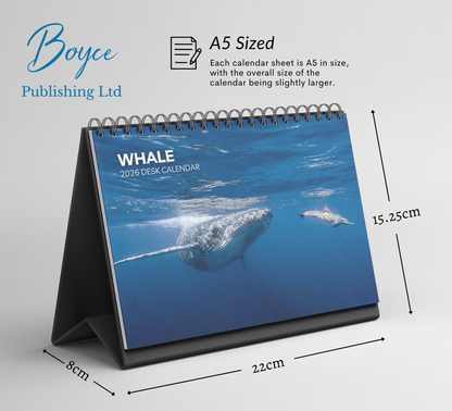 Whale Desk Calendar 2026-2027