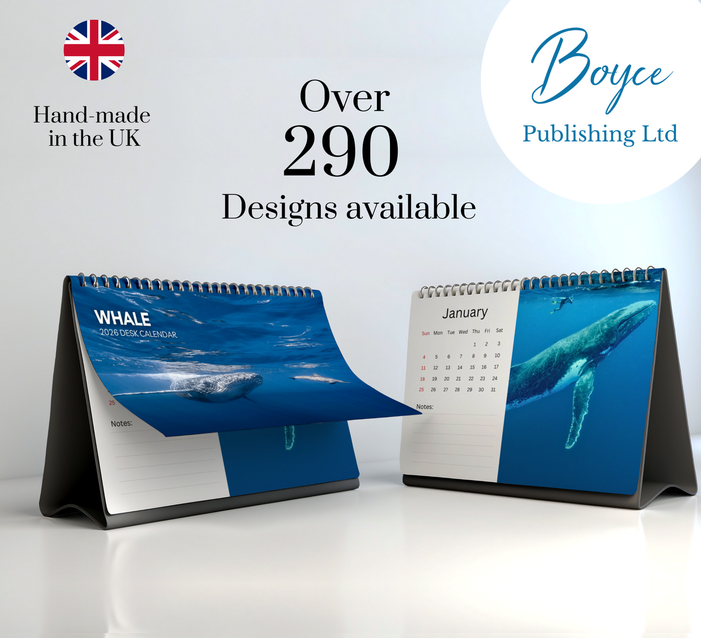 Whale Desk Calendar 2026-2027